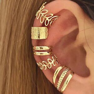 Ear Cuff,5 PCS Adjustable No Piercing Minimalist dainty Ear Cuff Wrap Earring